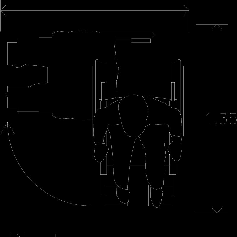 Wheelchair Giro DWG Block for AutoCAD • Designs CAD