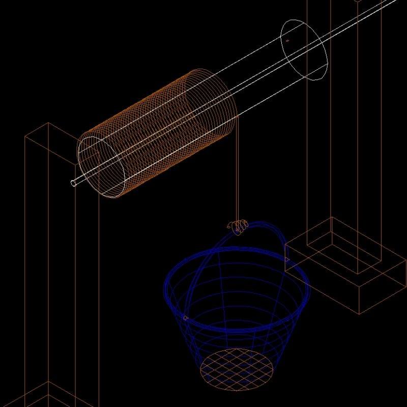 Winch Crank Mechanism (Simple) DWG Block for AutoCAD • Designs CAD
