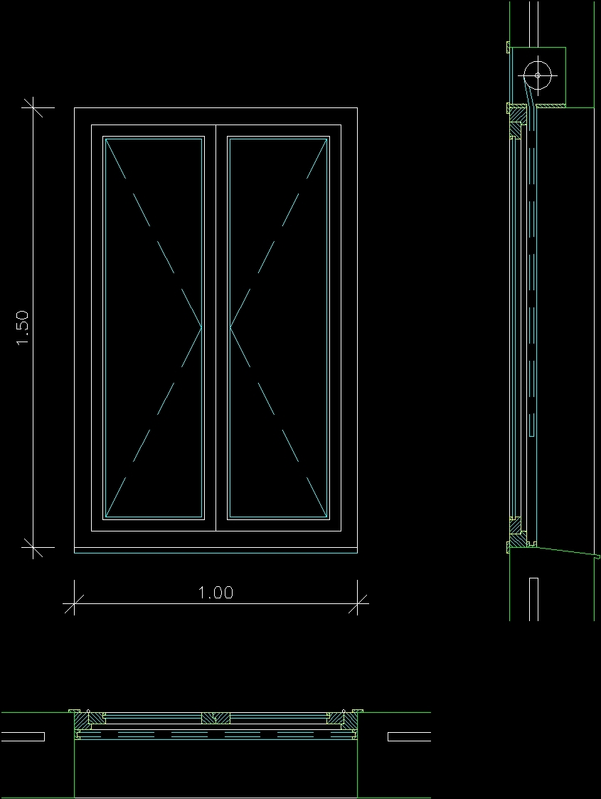 Чертеж окна в автокаде