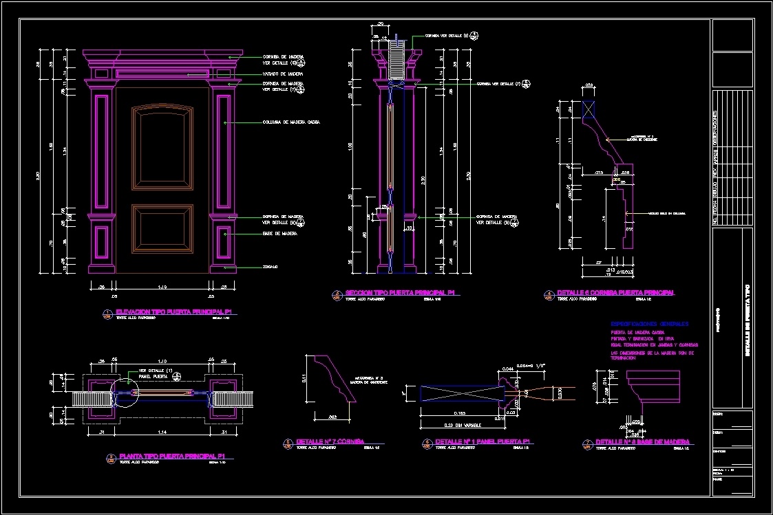 Wood Door Details DWG Detail for AutoCAD  Designs CAD