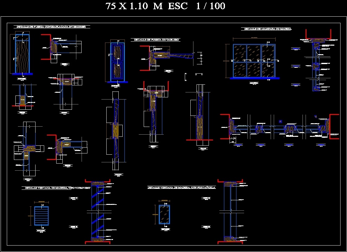 Wood Doors DWG Detail for AutoCAD • Designs CAD