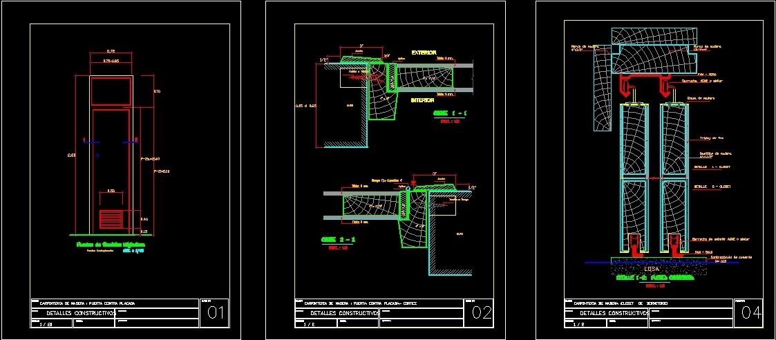 sliding door track detail dwg