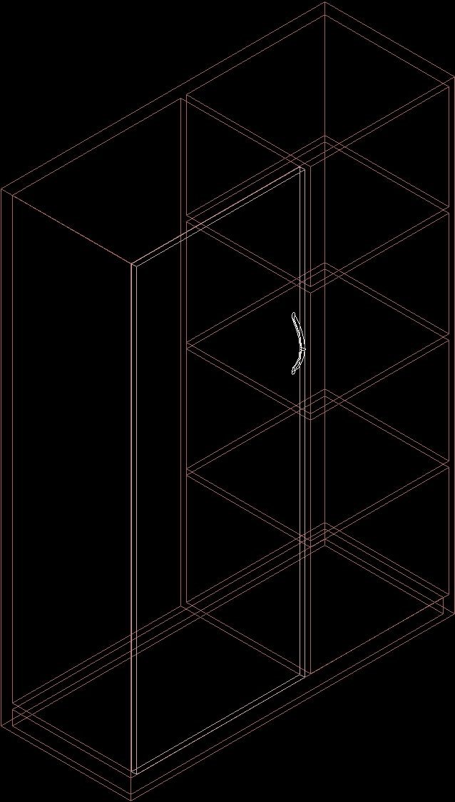 Wooden Cabinet Bookcase DWG Block for AutoCAD • Designs CAD