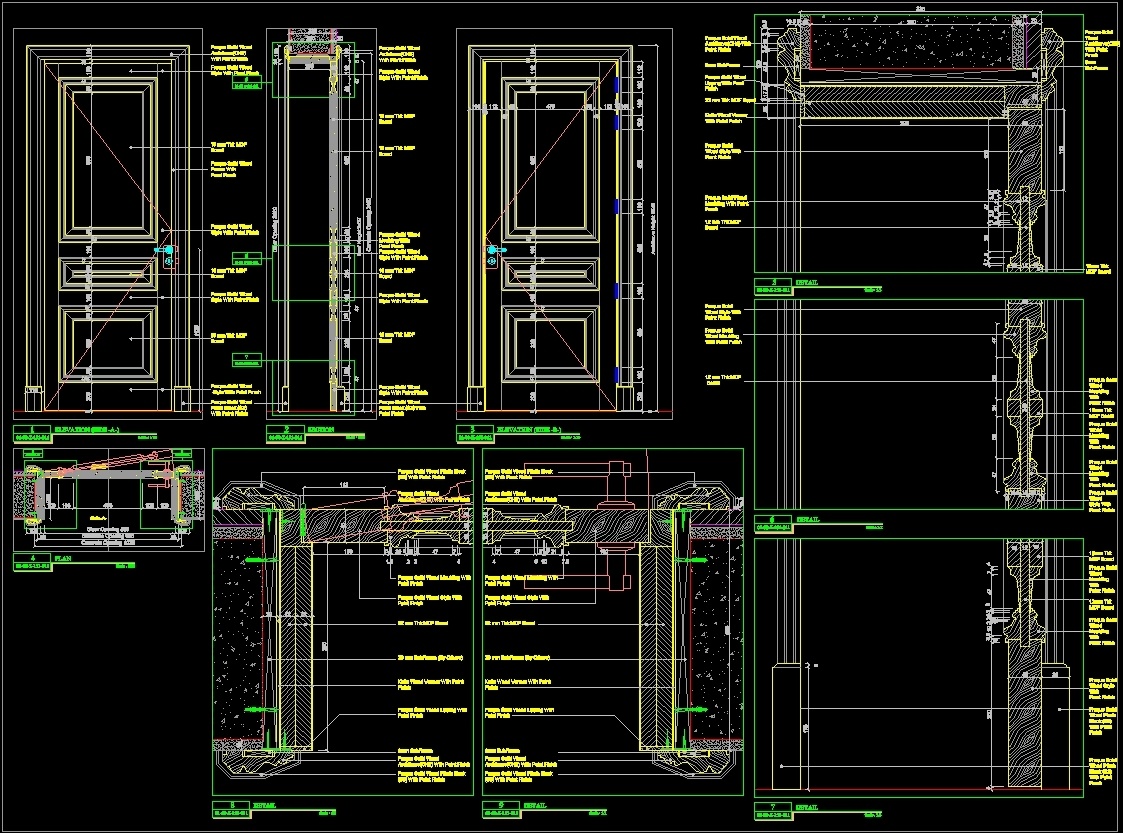 Wooden Door DWG Detail for AutoCAD • Designs CAD