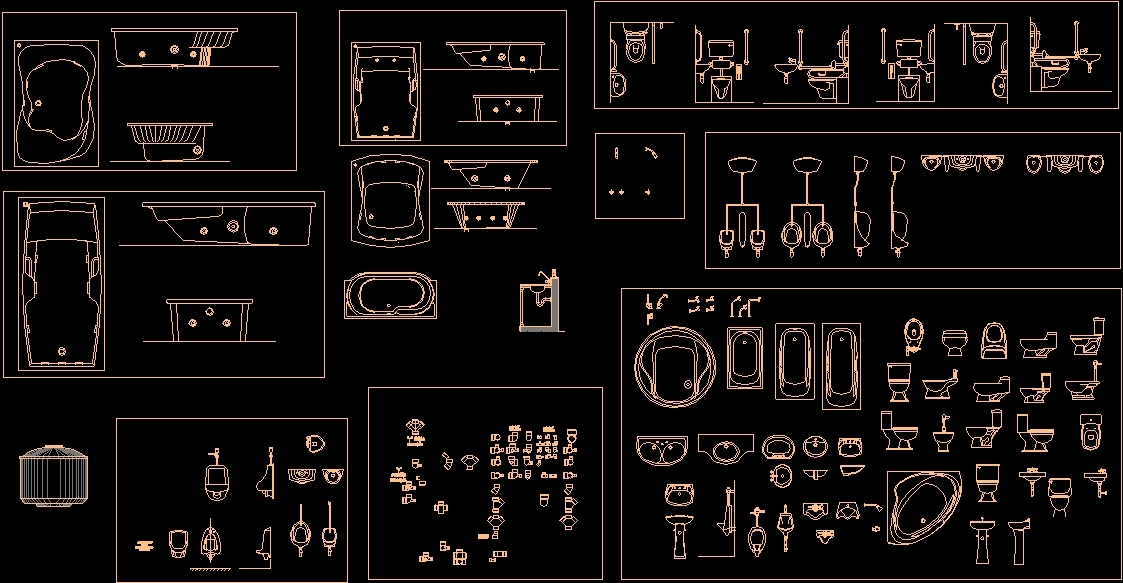 Bathroom Furniture 2D DWG Block For AutoCAD Designs CAD