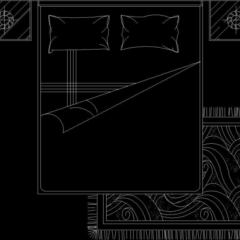 Bed 2D DWG Block for AutoCAD • Designs CAD