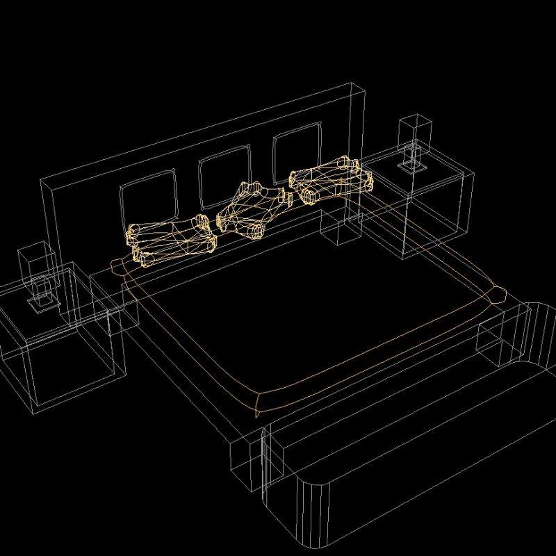 Bed 3D DWG Model for AutoCAD • Designs CAD