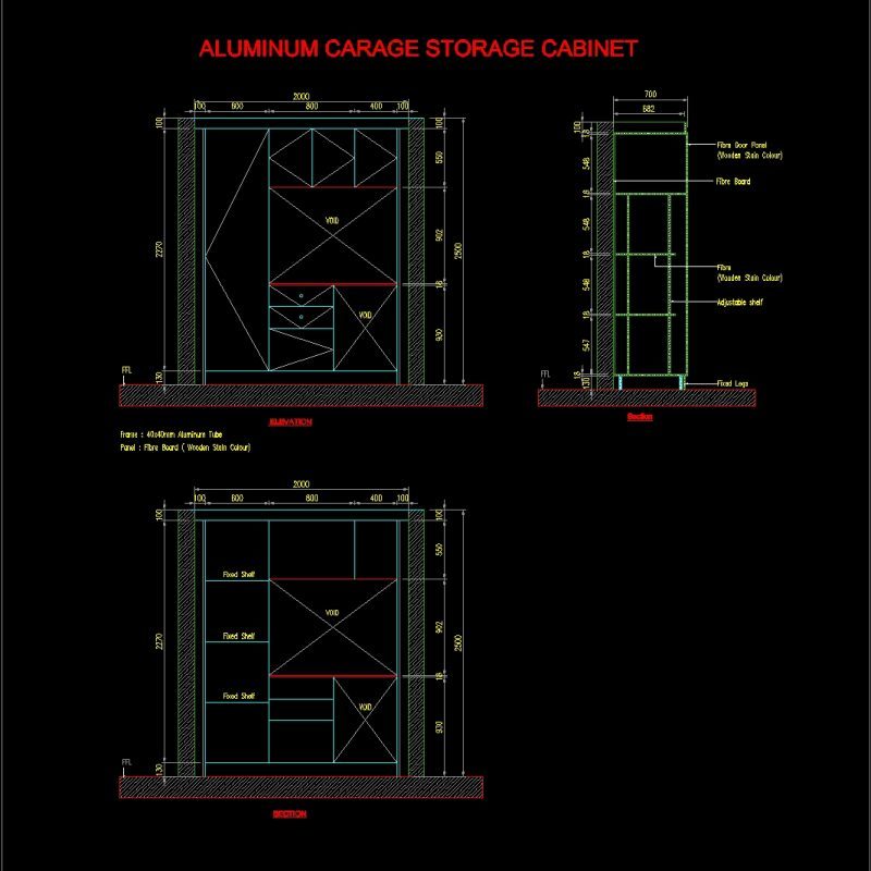 Carage Aluminum Storage DWG Block for AutoCAD • Designs CAD