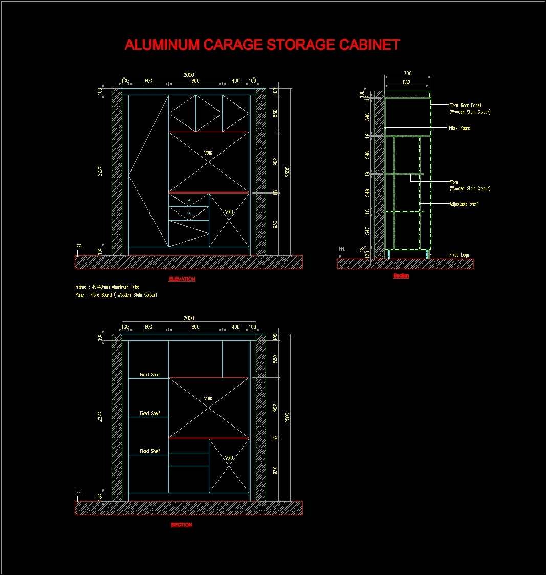 Carage Aluminum Storage Cabinet Dwg Block For Autocad Designs Cad