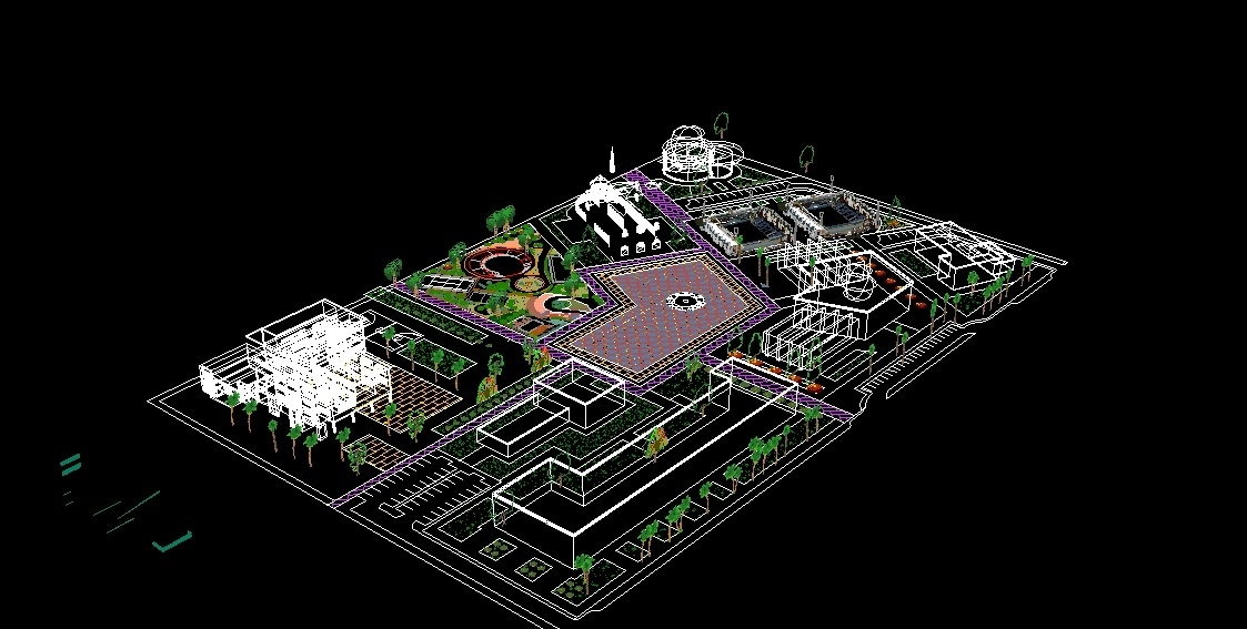 Center Of Residential Neighborhood DWG Block for AutoCAD • Designs CAD