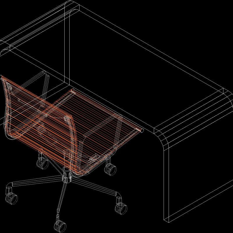 Desktop Chair 3D DWG Model for AutoCAD • Designs CAD
