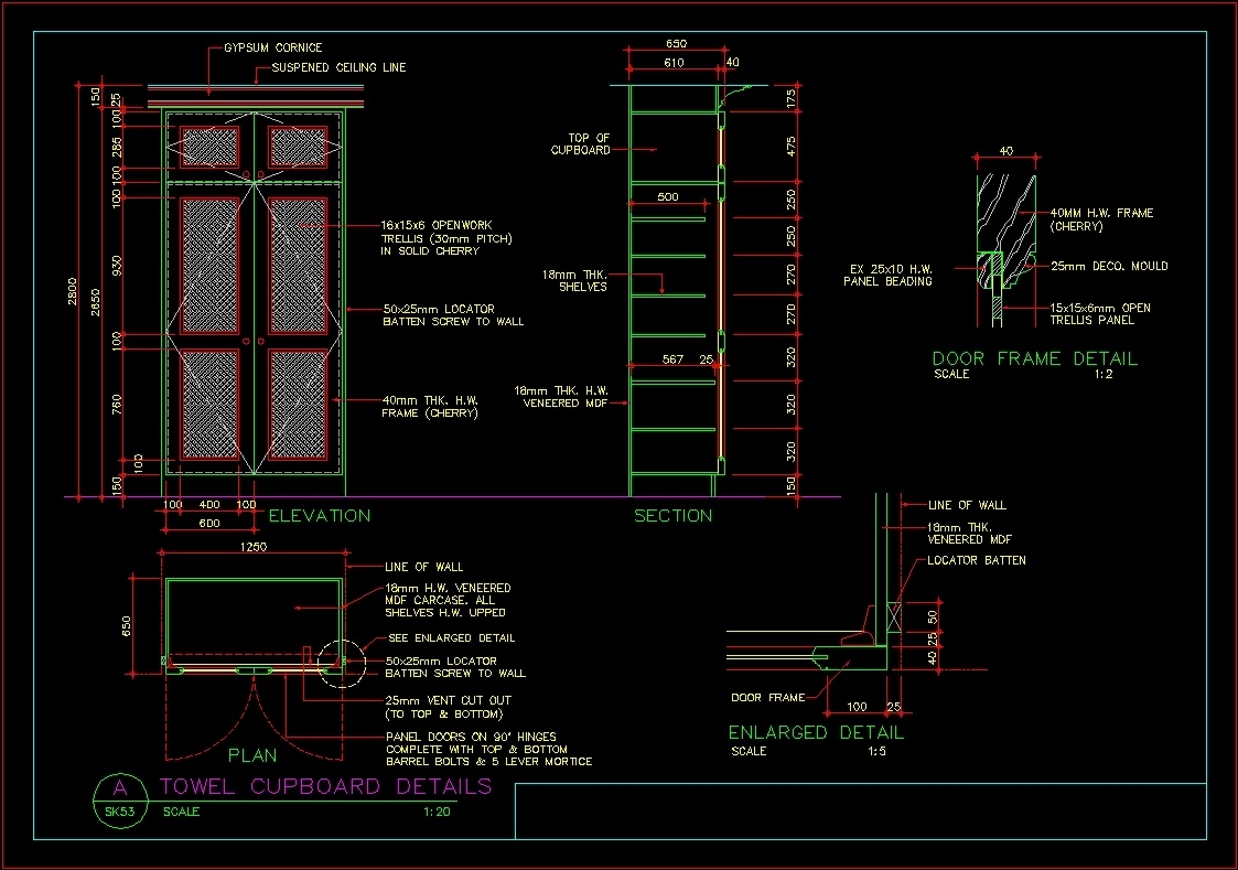 Details Wardrobe Cabinet DWG Detail for AutoCAD  Designs CAD