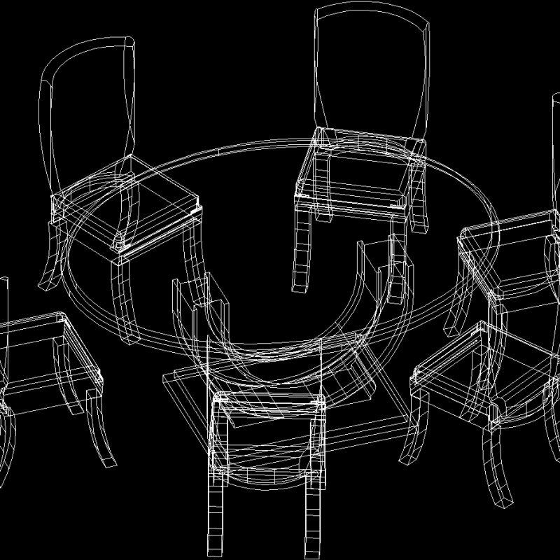 Dining Table And Chairs 3D DWG Model for AutoCAD • Designs CAD