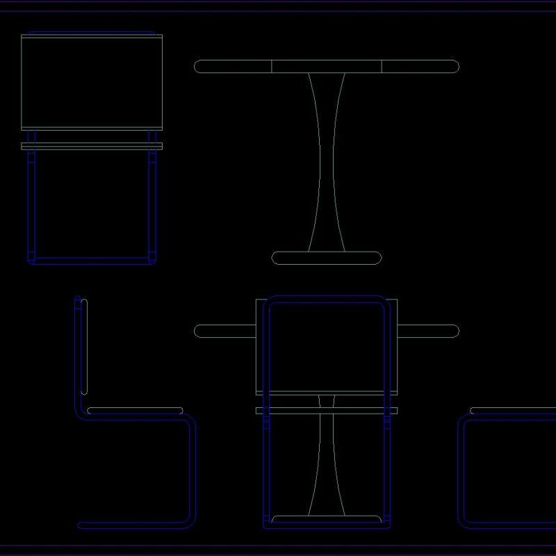 Dynamic Table And Chair DWG Block for AutoCAD • Designs CAD