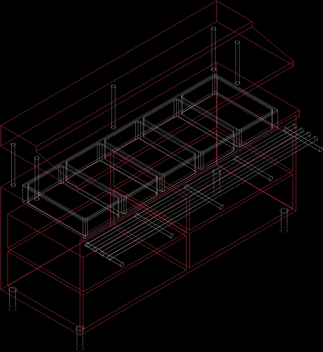 Hot Food Counter 3D DWG Model for AutoCAD • Designs CAD