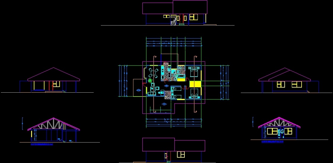 House 3 Bedrooms DWG Section for AutoCAD • Designs CAD