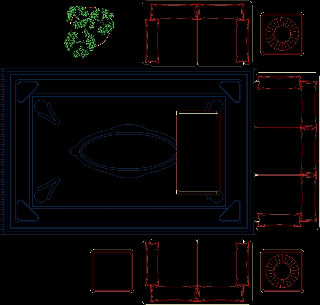 Living Room 2d Dwg Block For Autocad • Designs Cad