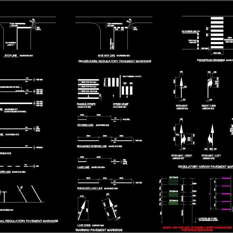 Road Marking Details DWG Detail For AutoCAD Designs CAD