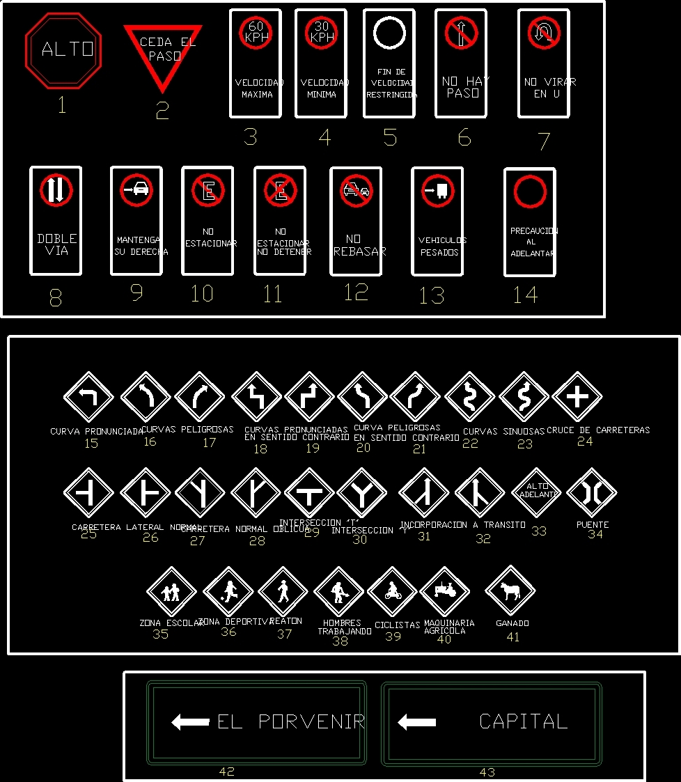 Traffic Signs Autocad