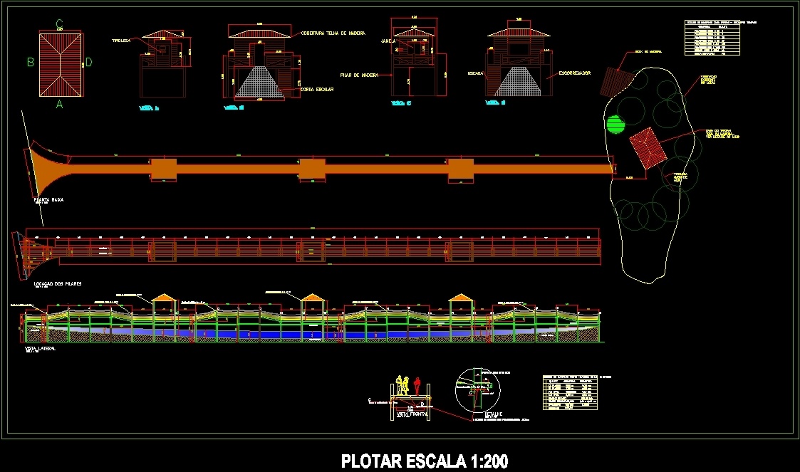 Wooden Bridge DWG Detail for AutoCAD • Designs CAD