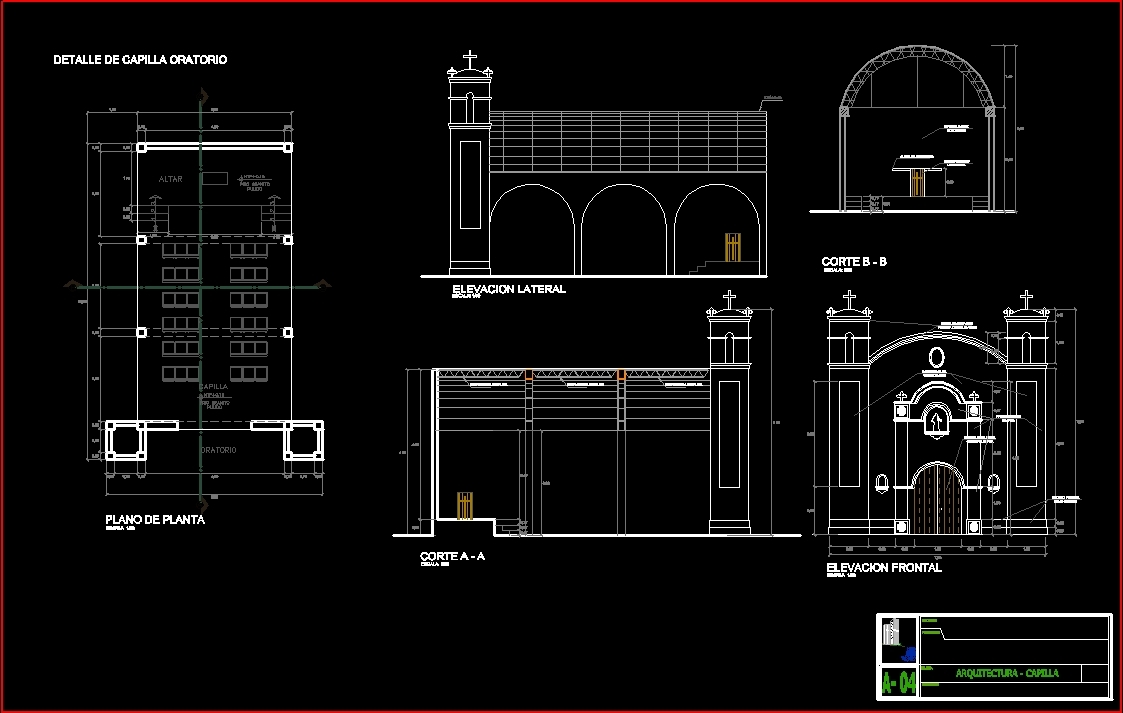 Arquitectura Capilla DWG Block for AutoCAD • Designs CAD