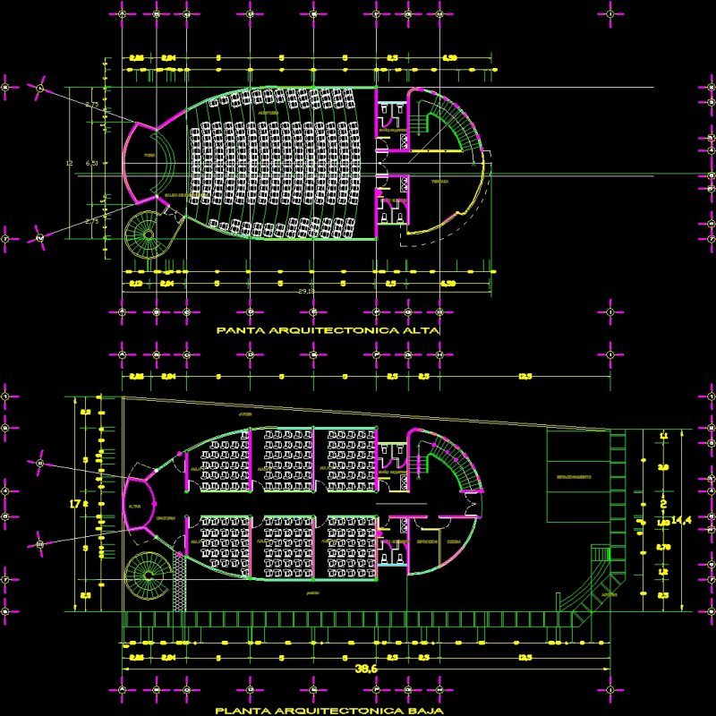 Auditorium - Plants DWG Detail for AutoCAD • Designs CAD