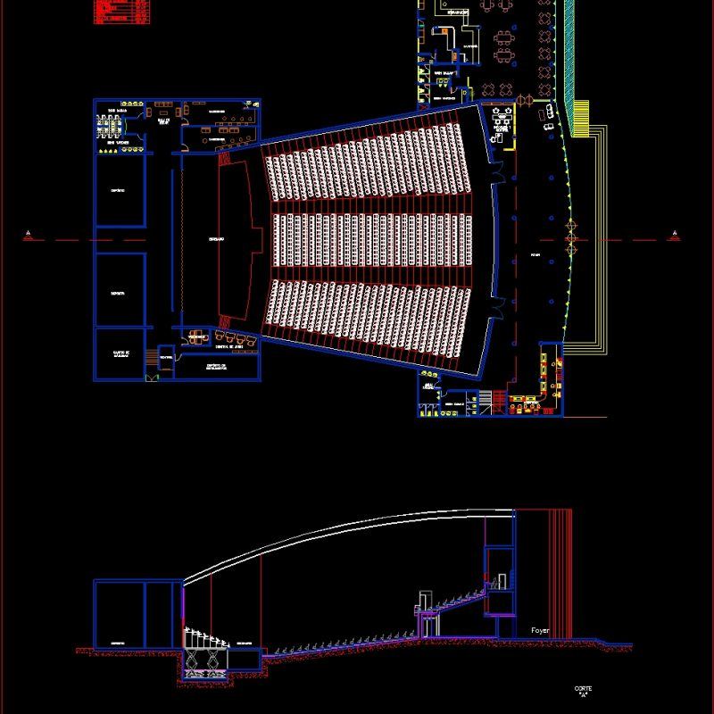 Concert Hall DWG Section for AutoCAD • Designs CAD