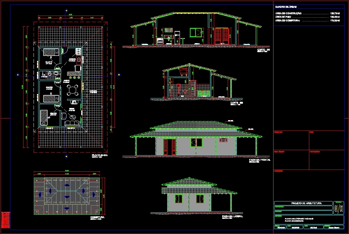 Rustic House DWG Section for AutoCAD • Designs CAD