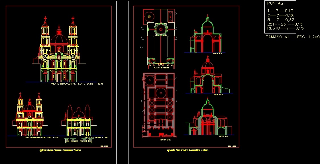 San Telmo Church DWG Section for AutoCAD • Designs CAD