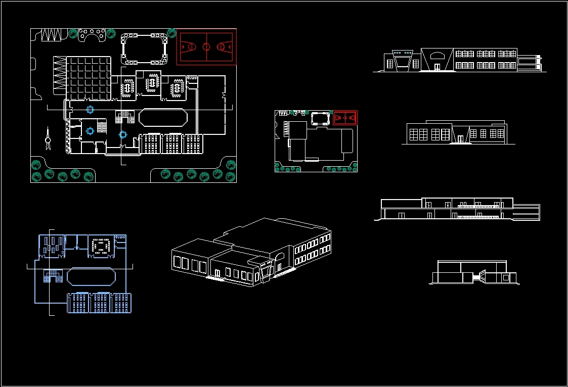 Проект школы в автокаде