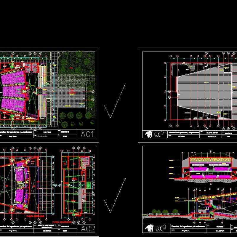 Theater - Cinema DWG Section for AutoCAD • Designs CAD