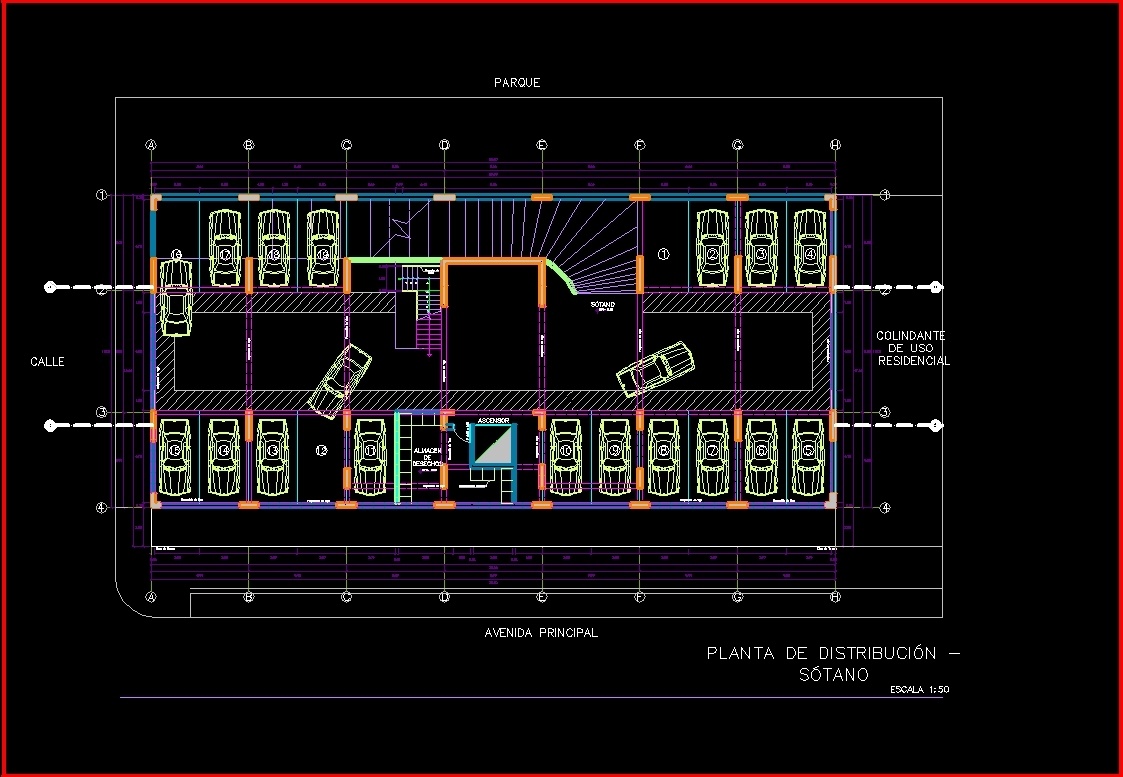 План подземной парковки dwg