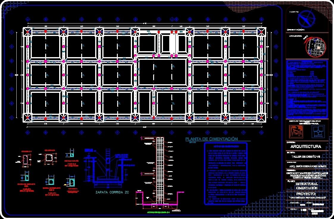 Foundations Of A University Dwg Block For Autocad Designs Cad