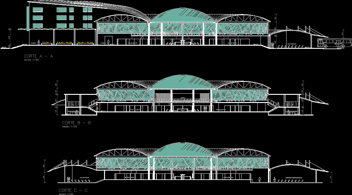 Ground Transportation Bus Terminal, Huancayo, Peru DWG Block for