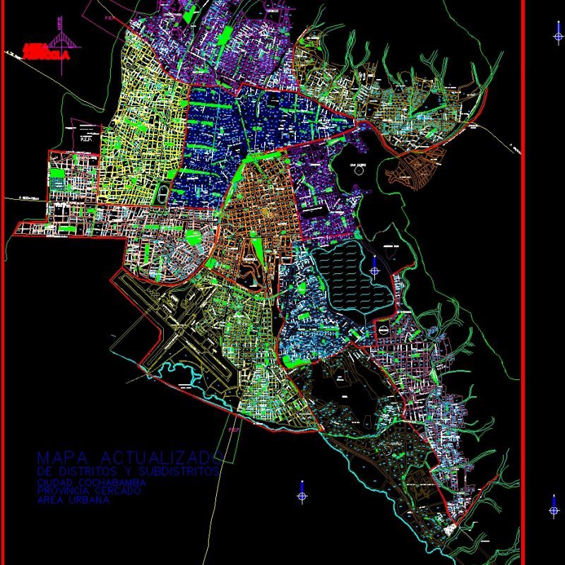 Map Cochabamba Districts DWG Block for AutoCAD • Designs CAD