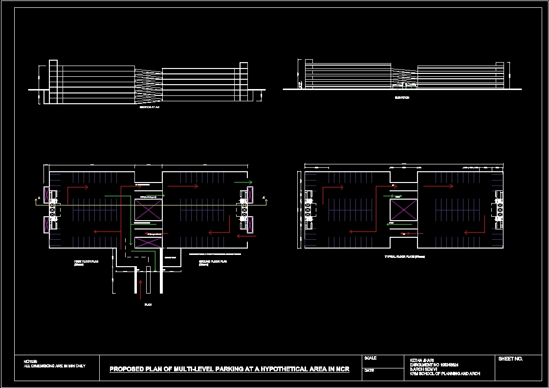 Multi Level Parking DWG Block for AutoCAD • Designs CAD