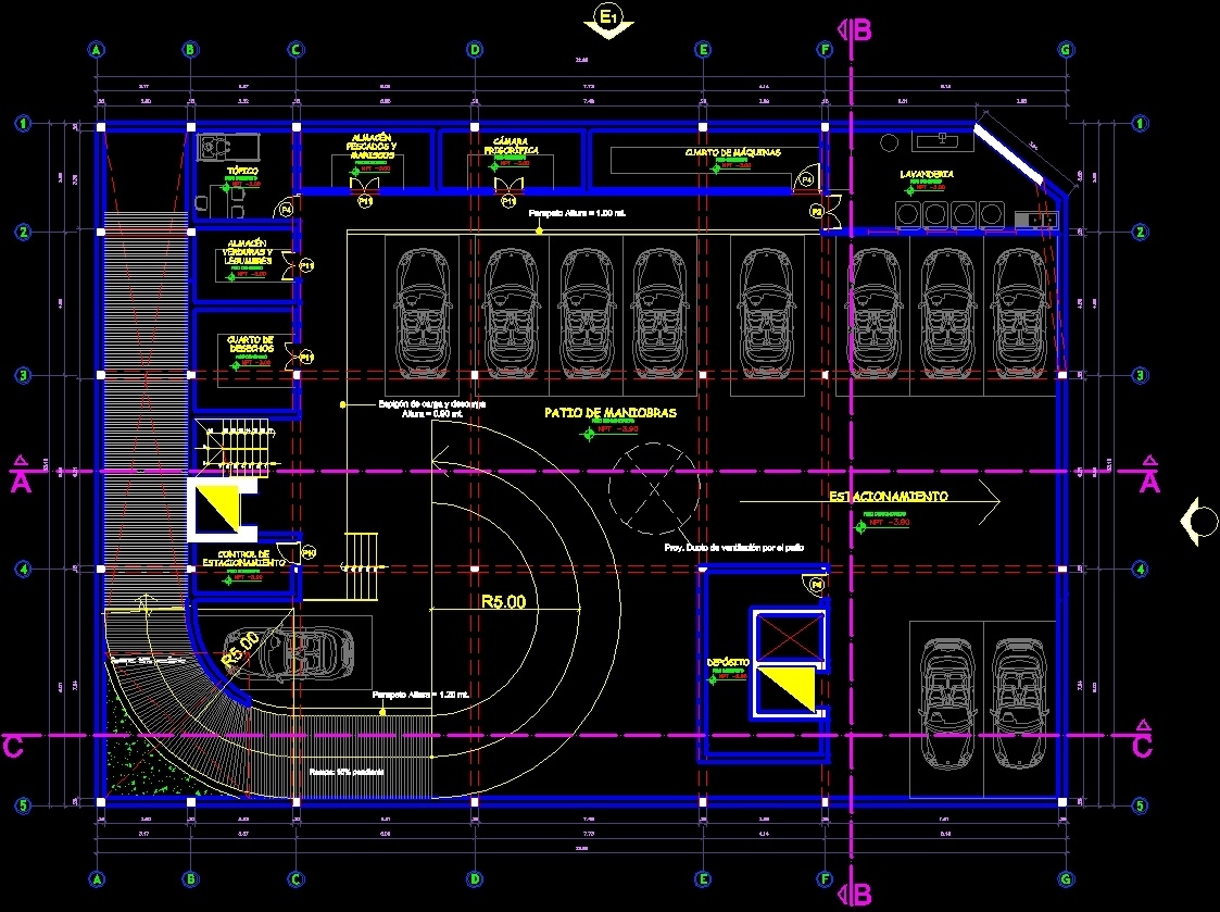 План подземной парковки dwg