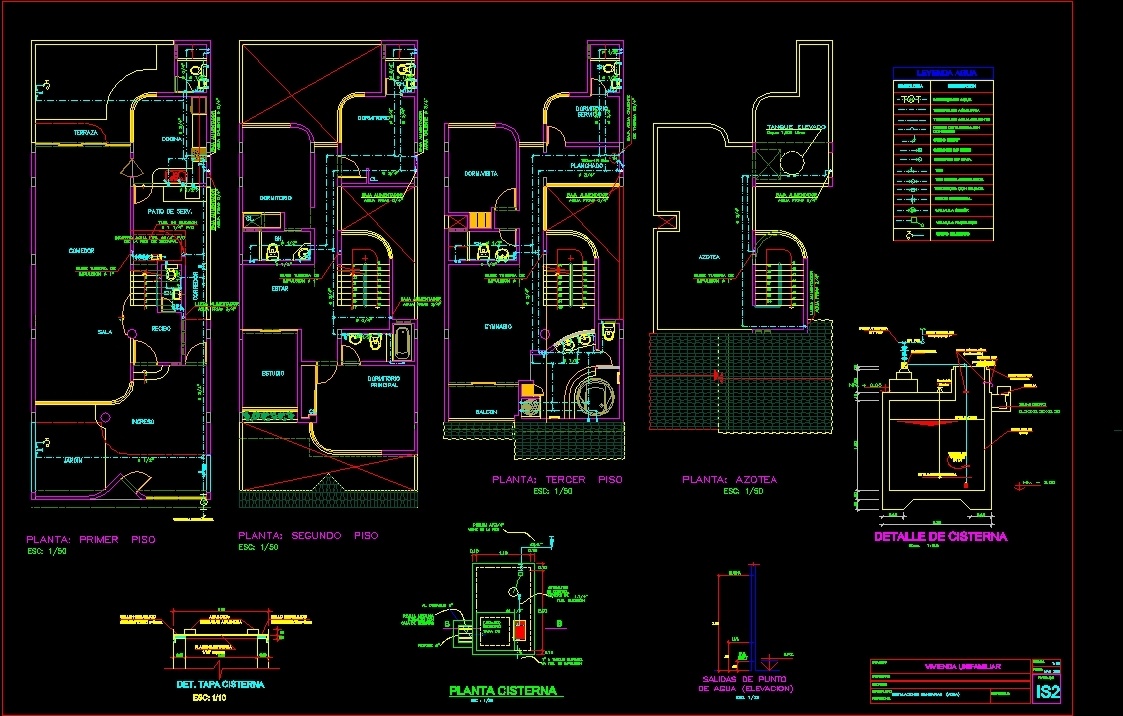 Water And Sanitary Plumbing Layout In AutoCAD CAD KB) Bibliocad ...