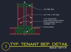 Wood tenant separation detail • Designs CAD