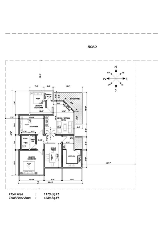 Indian vasthu – House plan (Single floor)