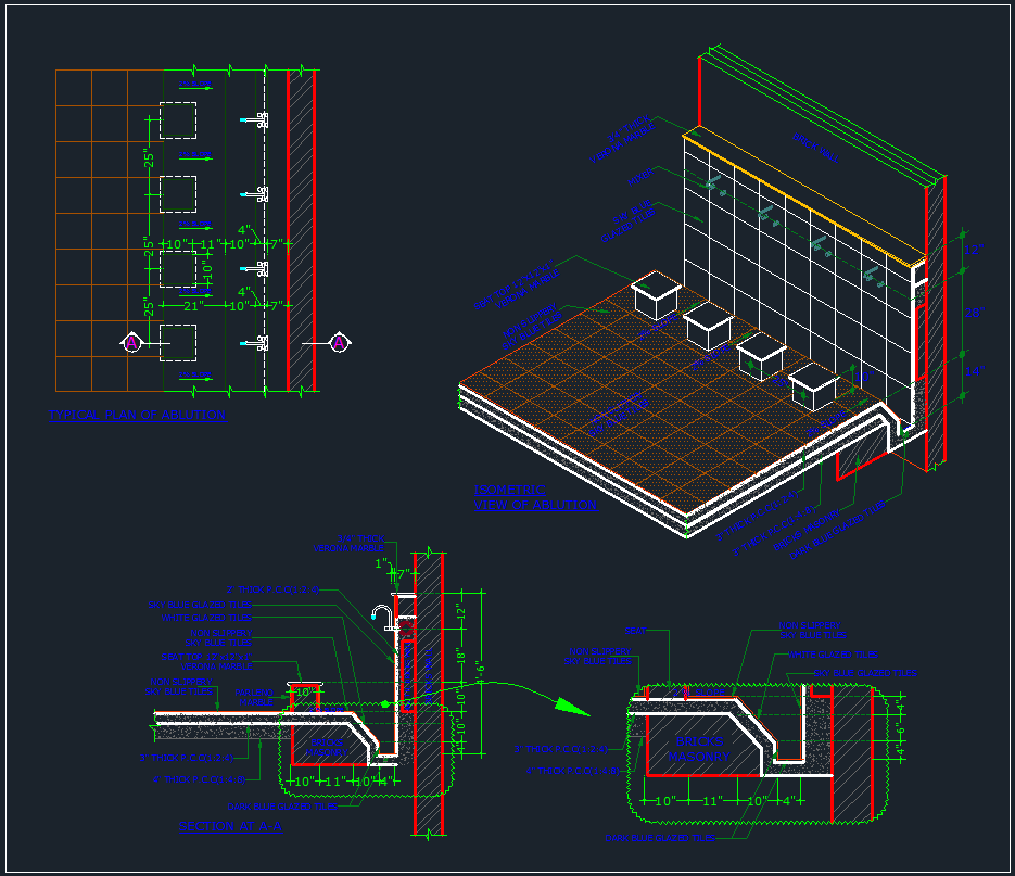 Ablution Area Detail Designs CAD