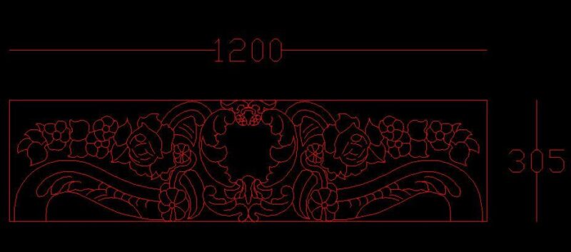 Header Drawing for CNC Motifs Artistic Decorative Design Patterns DWG Detail Blocks for AutoCAD