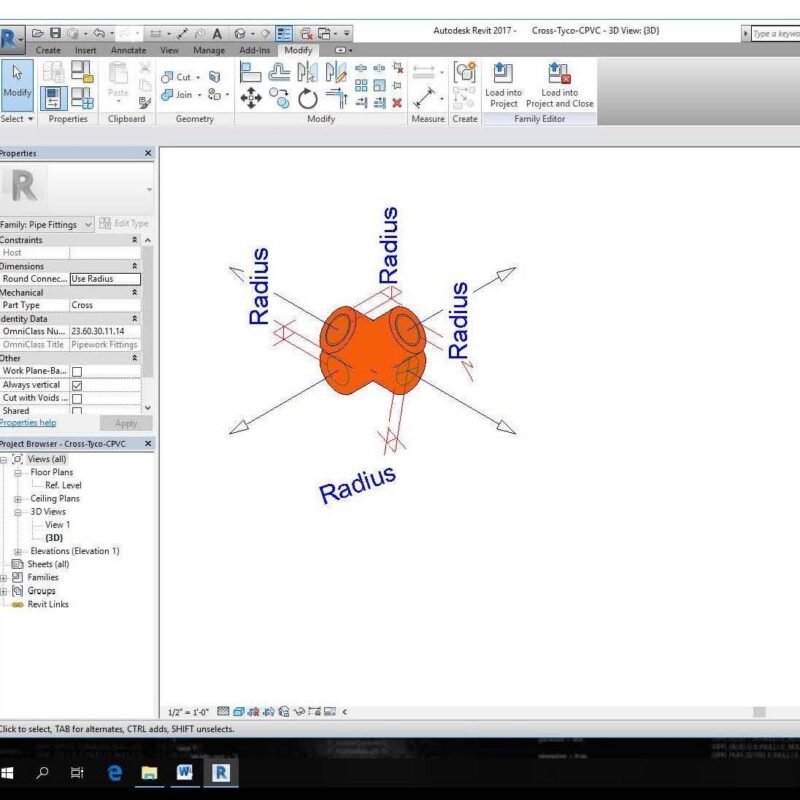 Fire Protection CPVC Fittings – Revit Format