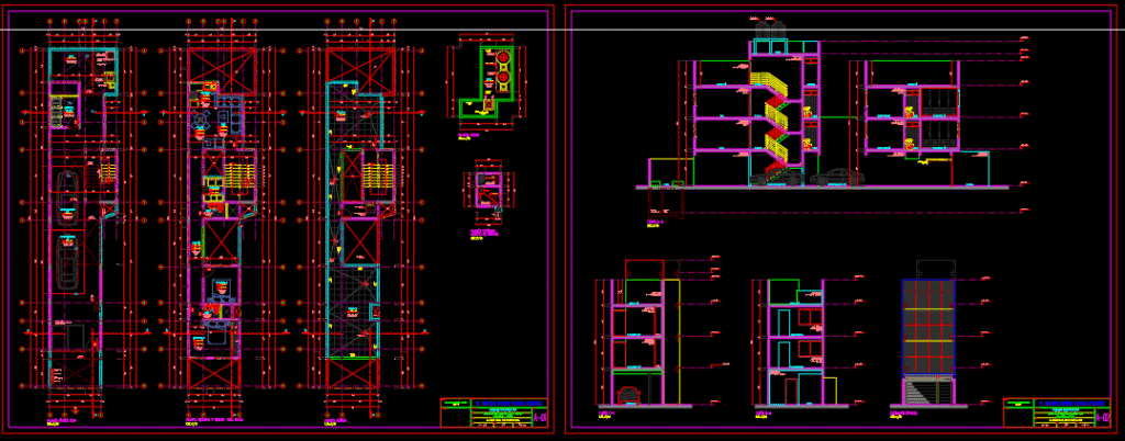4-Level Multi-Family House, With Parking Spaces on the First Level and Apartments on the Next 3 Levels Vivieda Multifamiliar