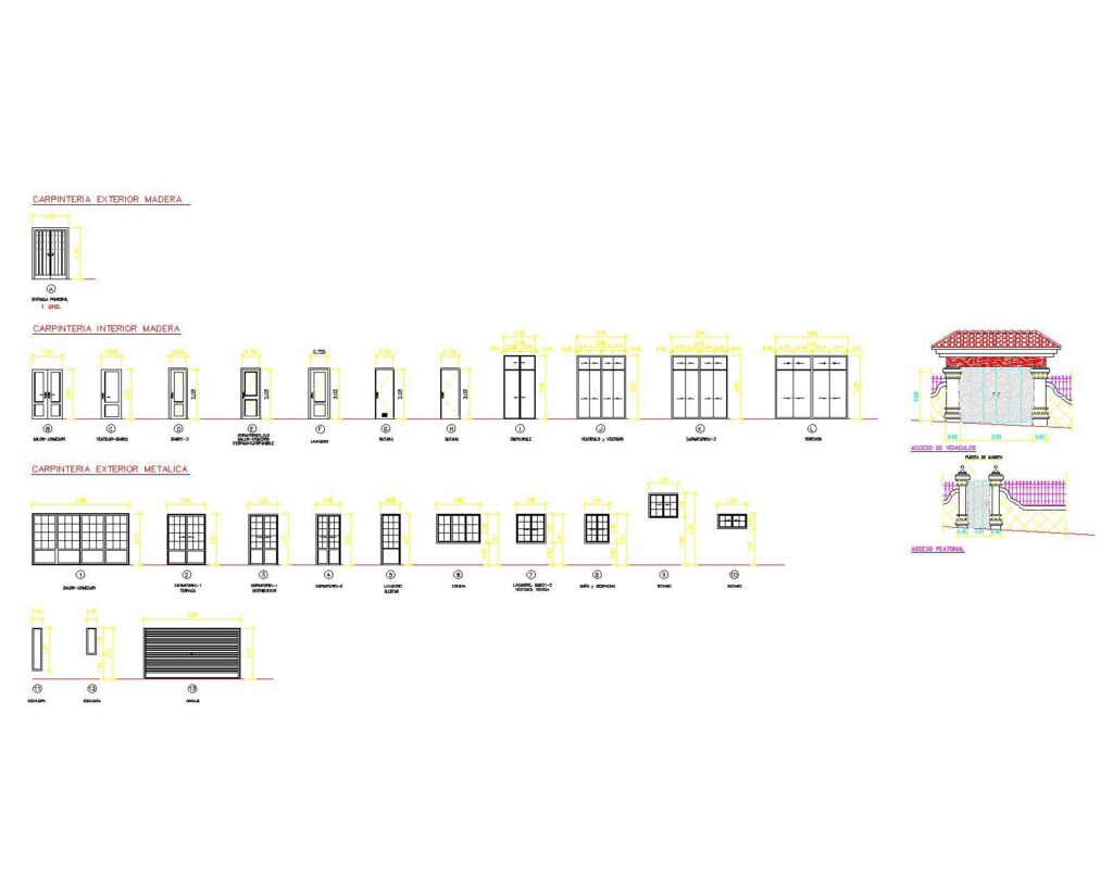 Carpentry 1 – Wood Carpentry, Doors, Window, Closet, Wardrobe, Blind DWG Elevation Block Details for AutoCAD