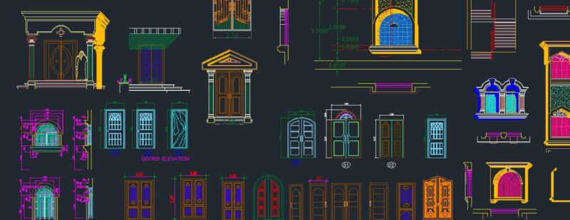 Doors & Windows Classical Casement Sliding French Arched Curved Decorative Villa Windows & Doors Collection  DWG Block for AutoCAD