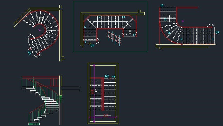 Spiral Stairs Cad Blocks Cad Block And Typical Drawing For Designers ...