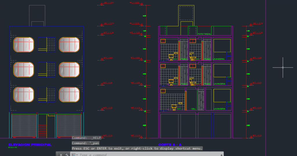 Multi-family Building Edificio Multifamiliar DWG for AutoCAD