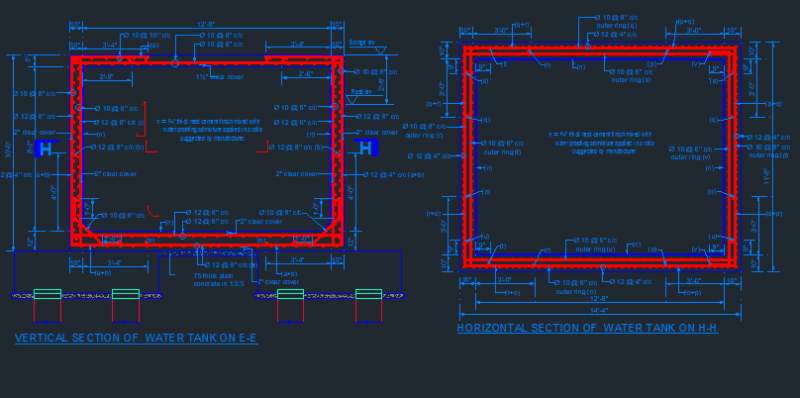 Ground Water Tank Reinforcement Detail Sample File#04