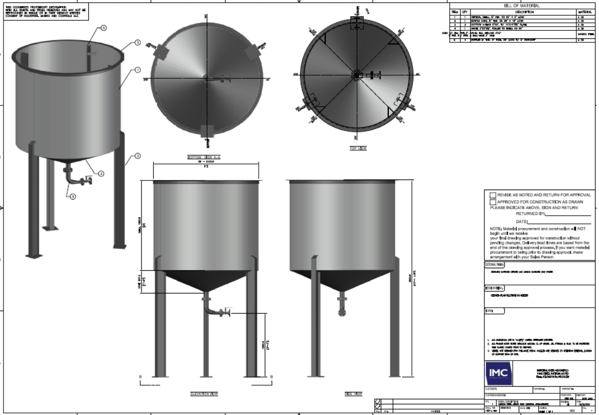 Carbon Steel Mixing Tank (1685 Gal) Designs CAD